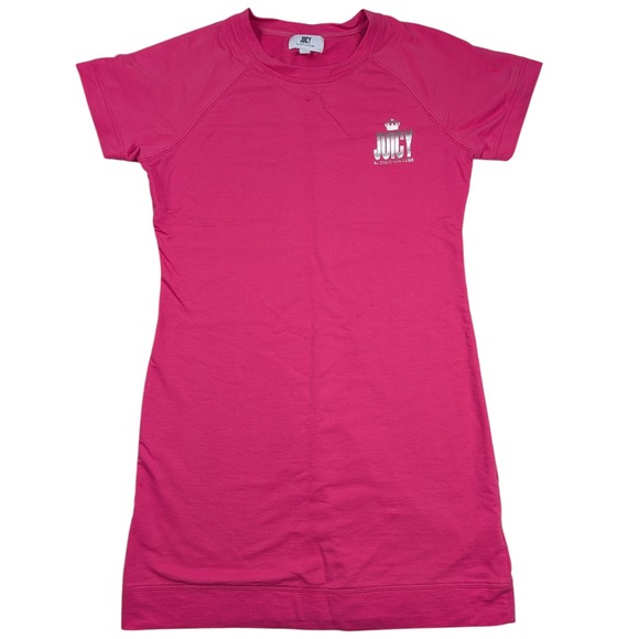 Juicy Couture Dresses & Skirts - Juicy by Juicy Couture Terry Logo T-Shirt Dress Medium Pink Barbiecore Preppy